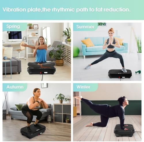 Vibration Plate Exercise Machine for Lymphatic Drainage Weight Loss,SoftGym Power Vibration Plate 300-400 Lbs Capacity Full Whole Body Workout Vibration Platform,Waver Vibration Plate for Home Fitness