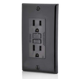 Leviton GFCI Outlet, 15 Amp, Self Test, Non Tamper-Resistant with LED Indicator Light, Protection from Electric Shock and Electrocution, GFNT1-E, Black
