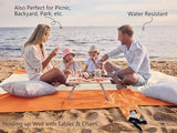 WEKAPO Beach Blanket Sandproof Waterproof, Extra Large Beach Mat, Oversized & Compact Sand Free Mat Quick Drying, Lightweight & Durable with 6 Stakes & 4 Corner Pockets