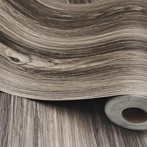 Wood Grain Peel and Stick Floor Tiles – 11.8” Width, Full Roll Length of 118" – Versatile Design for Any Space, Self Adhesive Vinyl Flooring, Waterproof and Non-Slip Features