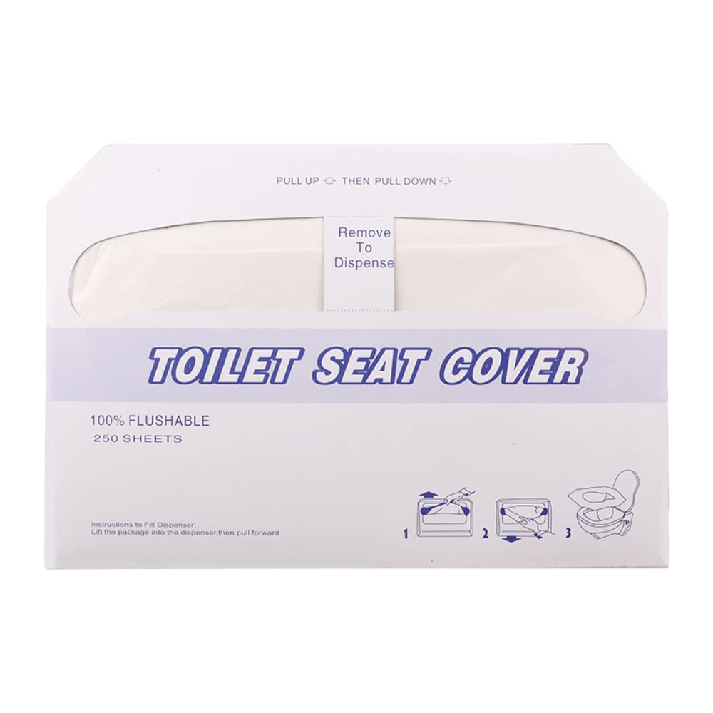 Greenour Disposable Toilet Seat Cover Flushable and Biodegradable Paper Toilet Seat Cover for Adults and Kids, Great for Hotel, Business and Commercial-4 Packs of 250
