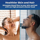 High Pressure Shower Head - Anti-Clogging Silicone Nozzles - 2.5 GPM Removable Restrictor - Easy to Clean Adjustable Replacement - easy to install with Plumbers Tape - 6 inch - Elegant Gold Finish