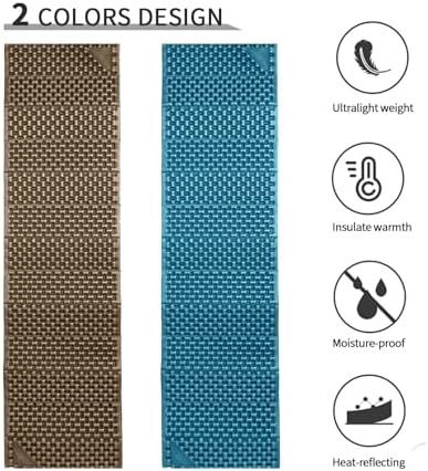 Foam Camping Pads for Hiking, Ultralight Closed Cell Mattress, Waterproof Soft Mat for Adults, Wide Picnic Yoga Mats, Folding Sleeping Pad for Outdoor Backpacking