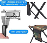 Mini Portable Folding Stool, Camping Fishing Stool for Adults Fishing Hiking Gardening and Beach with Carry Bag, Hold Up to 450lbs(Camouflage)