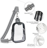 DOUBLE ZIP Clear bags Stadium Approved Crossbody Sling Bag Fanny Pack Purses for Women Men Belt bag for Stadium Events