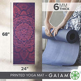 Gaiam Yoga Mat - Premium 6mm Print Extra Thick Non Slip Exercise & Fitness Mat for All Types of Yoga, Pilates & Floor Workouts (68"L x 24"W x 6mm Thick)