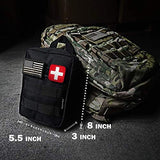 200 Pieces First Aid Kit IFAK Survival Kit Molle System Compatible Pouch, Emergency Kit Gift for Men, Dad, Husband, for Outdoor, Camping, Hunting, Hiking, Home, Earthquake, Disasters Black