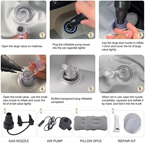 Air Mattress, Inflatable Bed for SUV Car, Truck, Car Sleeping, Camping, Travel, Hiking, Trip and Other Outdoor Activities (Gray)