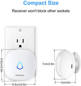 Wireless Motion Sensor Door Chime: Business Entry Doorbell Indoor Motion Detector Alarm Buzzer Store Entrance Alert Bell (500Ft Range, 32 Tunes, 5 Level Volume) 1 sensors 1 Receiver