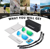 STORYCOAST Polarized Sports Sunglasses for Men Women Unbreakable Frame Cycling Fishing Driving