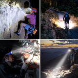 Headlamp Flashlight, 2-Pack Super Bright LED Rechargeable Headlight - Spotlight&Floodlight Combination,Sensor Control, 8 Modes,IPX5 Waterproof, 20+Hrs Runtime for Camping-Blue