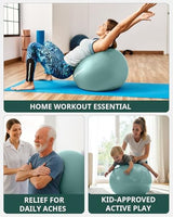 Trideer Yoga Ball - Exercise Ball for Workout pilates Stability - Anti-Burst and Slip Resistant for physical therapy, Birthing, Stretching & Core Workout, Office Ball Chair, Flexible Seating, Home Gym