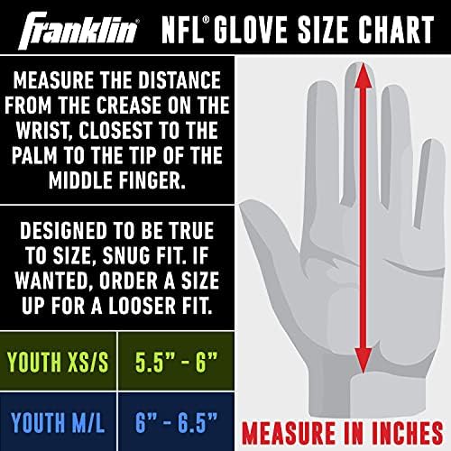 Franklin Sports Youth NFL Football Receiver Gloves - Kids Football Gloves Pair - NFL Team Logos and Silicone Palm