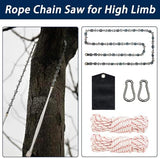 53 Inch High Reach Tree Limb Hand Rope Saw, 68 Sharp Teeth Blades on Both Sides, Folding Rope Chain Saw, High Limb Pocket Chainsaw
