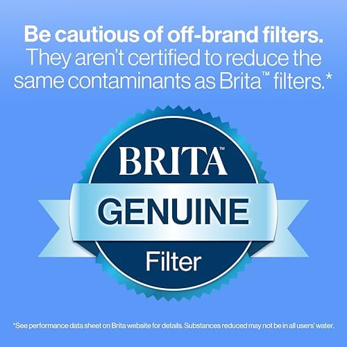 Brita Standard Water Filter for Pitchers and Dispensers, Reduces Copper, Cadmium and Mercury Impurities, Lasts Two Months or 40 Gallons, Includes 6 Filters for Pitchers