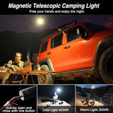 Camping Light Telescopic, Collapsible Magnetic Camping Lantern with 12000mAh Battery, Telescoping IPX6/IPX7 Waterproof Flashlights, Camping Lamp for Emergency, Camping, Hiking (Desert Yellow)