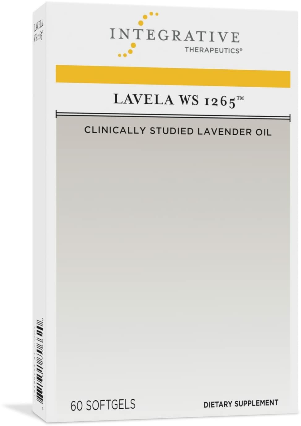 Integrative Therapeutics Lavela WS 1265 - Lavender Essential Oil Supplement for Sleep & Stress Support* - Dairy-Free - 60 Softgels (60 Servings)