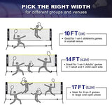 BAGAIL Badminton Net, Height Adjustable Kids Volleyball Net, Foldable Nylon Net 10 ft/14ft/17ft Wide, Tennis Net, Small Pickleball Net for Backyard Game and Indoor Outdoor Use, Easy Setup