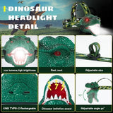 Dysaim Kids Headlamp,Rechargeable T-Rex Dinosaur Headlamp for Kids and LED Head Lamp Camping Gear Flashlight,Hiking Accessories Headlight Toys,Four Light Modes Suitable for Reading/Party Gift