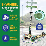 Kids Scooter – Children and Toddler 3 Wheel Kick Scooter – LED Wheel Lights Illuminate When Rolling– Adjustable Handlebar – Indoor and Outdoor