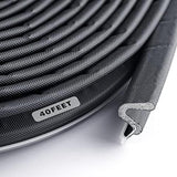 BBTO Weather Stripping Door Seal Strip Kerf Soundproof Strip V-Shaped Q Foam Weather Stripping Exterior Door Frame for Summer Windows Large Gap Seal and Easy Installation(40 Feet,Black)