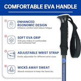 Collapsible Trekking Poles 2 Pack - Adjustable Aluminum Hiking Poles, Lightweight Nordic Walking Sticks for Women, Men, Seniors, Kids, Backpacking