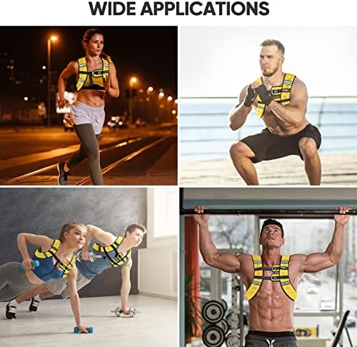 APEXUP Weighted Vest with 5lbs/10lbs/15lbs/20lbs/25lbs/30lbs Weights and Reflective Stripe, Weight Vest Men Women for Workout, Strength Training, Running