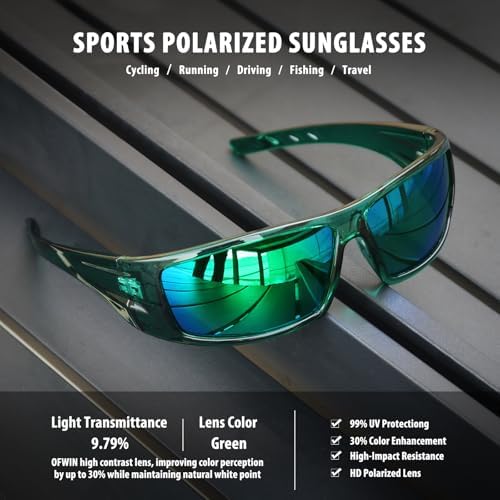 Polarized Sports Sunglasses for Men Women Unbreakable Frame Cycling Fishing Wrap Around Sunglasses UV400 Protection