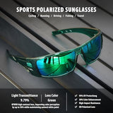 Polarized Sports Sunglasses for Men Women Unbreakable Frame Cycling Fishing Wrap Around Sunglasses UV400 Protection