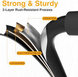 2 Step Ladder, Portable Steel Folding Step Stool with Wide Anti-Slip Pedal & Convenient Handgrip, 500lbs Sturdy Steel Ladder, Black