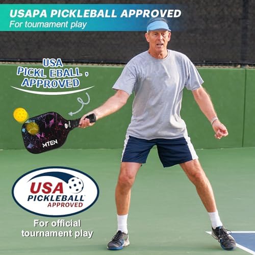 Pickleball Paddles, USAPA Approved Fiberglass Surface Pickleball Set with Pickleball Rackets, Pickleball Paddles Set for Men Women