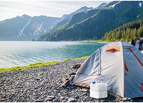 Collapsible Water Container Jug, 4×5.3 Gallon BPA Free Camping Water Storage Canteen with Spigot, for Hiking Backpack RV Outdoors & Emergency, Portable Survival Kit - Food Grade Transparent PE