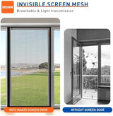 MAGZO Magnetic Screen Door Fits Door Size 32 x 80 Inches, Actual Screen Size 34" x 81" Heavy Duty Side Opening Screen Curtain Air Circulation Broader View-Black