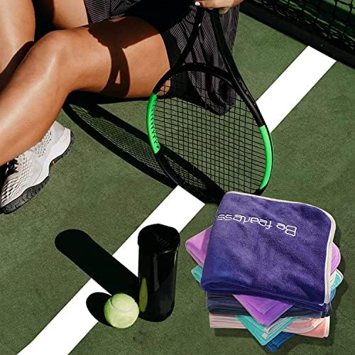 Microfiber Gym Towels Bigger Size Super Soft for Exercise Fitness, Sports, Workout, 380-GSM 15-Inch x 31-Inch Quick-Drying Towels (9 Pack, 3Grey+3Blue+3Purple)