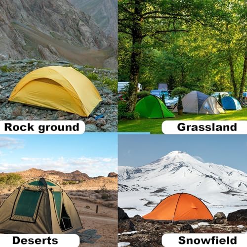 20Pcs Tent Stakes, 16in Heavy Duty Tent Stakes, Dia 0.35" Forged Steel Stakes Heavy Duty for Tent Used on Rocks, Grassland, Snowfield(20Pcs 16in Stakes)