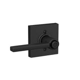 Schlage F40 LAT 622 COL Latitude Lever with Collins Trim Bed & Bath Privacy Door Lock, Matte Black