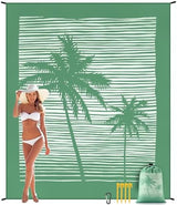 Beach Blanket Waterproof Sandproof Beach Mat 79" X 83" /10'x9'for 2-8 Adults Quick Drying Outdoor Picnic Mat Beach Accessories for Travel, Camping, Hiking