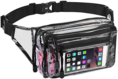 Clear Bag Stadium Approved Large Clear Fanny Pack for Women for Work,Multi-purpose Waist Bag for Travel & Sporting Event