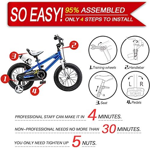 RoyalBaby Kids Bike EZ Freestyle Training Free Balance to Pedal Easy Learning Bicycle, 12-18 Inch for Toddlers to Big Kids