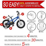 RoyalBaby Kids Bike EZ Freestyle Training Free Balance to Pedal Easy Learning Bicycle, 12-18 Inch for Toddlers to Big Kids