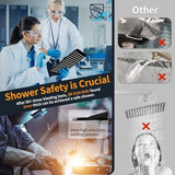 SR SUN RISE Black Square Rainfall Shower Head and Handle Set, Wall Mounted Shower Fixtures, Metal Shower Faucet Trim Repair Kits (With Shower Valve)