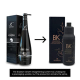 Ecosmetics Brazilian Keratin Treatment Organic Semi Definite 1L | Progressive Brush | Straightening & Smoothing System | Volume Reducer | 100% Straight Hair for Fine Hair