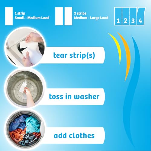 Breezeo Laundry Detergent Strips (48 strips) – Free & Clear - More Convenient than Pods, Pacs, Liquids or Powders – Great for Home, Dorm, Travel, Camping & Hand-Washing