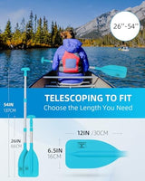 OCEANBROAD Telescoping Emergency Paddle 21''-42''/26''-54'' Aluminium Shaft for Kayaing Boating Canoeing River Tubing