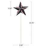 Aecipl Metal American Flag Garden Stake Set of 4, USA Yard Sign Lawn Decoration Indoor Outdoor Patriotic Decor for July 4th Independence Day Memorial Day Party (Star)