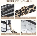 Missnine Clear Bag for Stadium Events Quilted Clear Purse for Women Stadium Approved PVC Crossbody Concert Bag