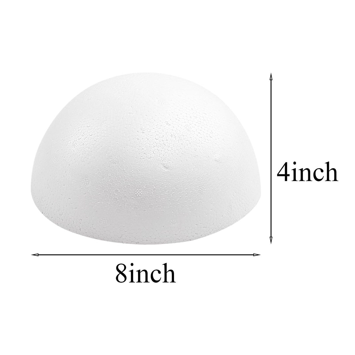 Crafjie 4PCS 8 Inchs White Foam Balls Half Round Polystyrene Half Foam Balls Craft Supplies Hemispherical Christmas Craft Ballfor DIY Home Craft Project and Art Decoration