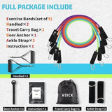 VEICK Resistance Bands, Exercise Bands, Workout Bands Set for Working Out with Handles for Men Women, Elastic Exercising Bands for Fitness Weights Work Out at Home Gym