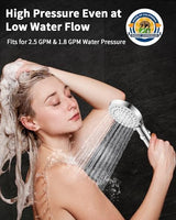 Shower Head with Handheld, High Pressure Handheld Shower Head with 80" Extra Long Stainless Steel Hose & Adjustable Bracket, Showerhead with ON/OFF Switch for Pets Bath
