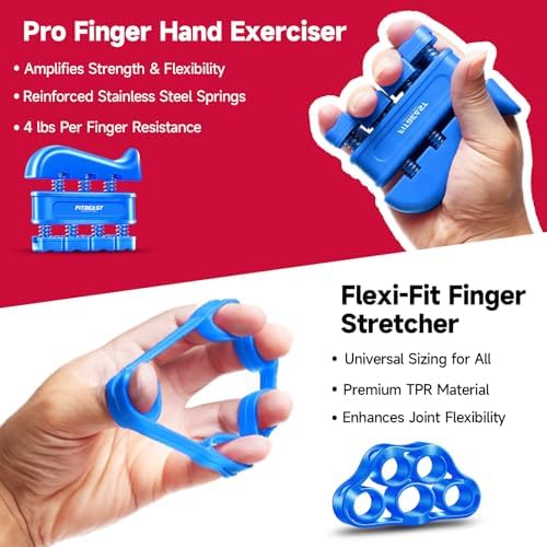 FitBeast Grip Strengthener Forearm Strengthener Hand Grips Strengthener Kit - 5 Pack Adjustable Resistance